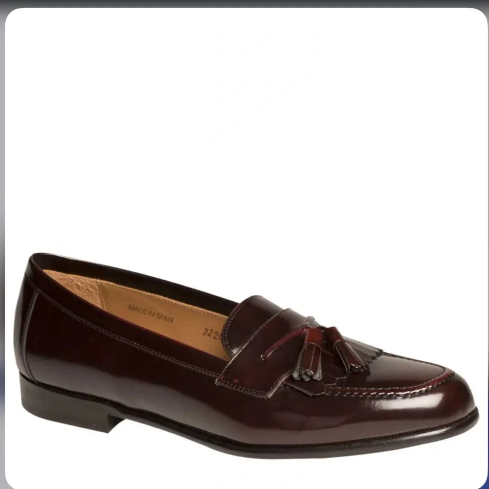 MEZLAN Made in Spain SANTANDER Tasseled Kiltie Loafer in Cordovan 9 1/2 M $325